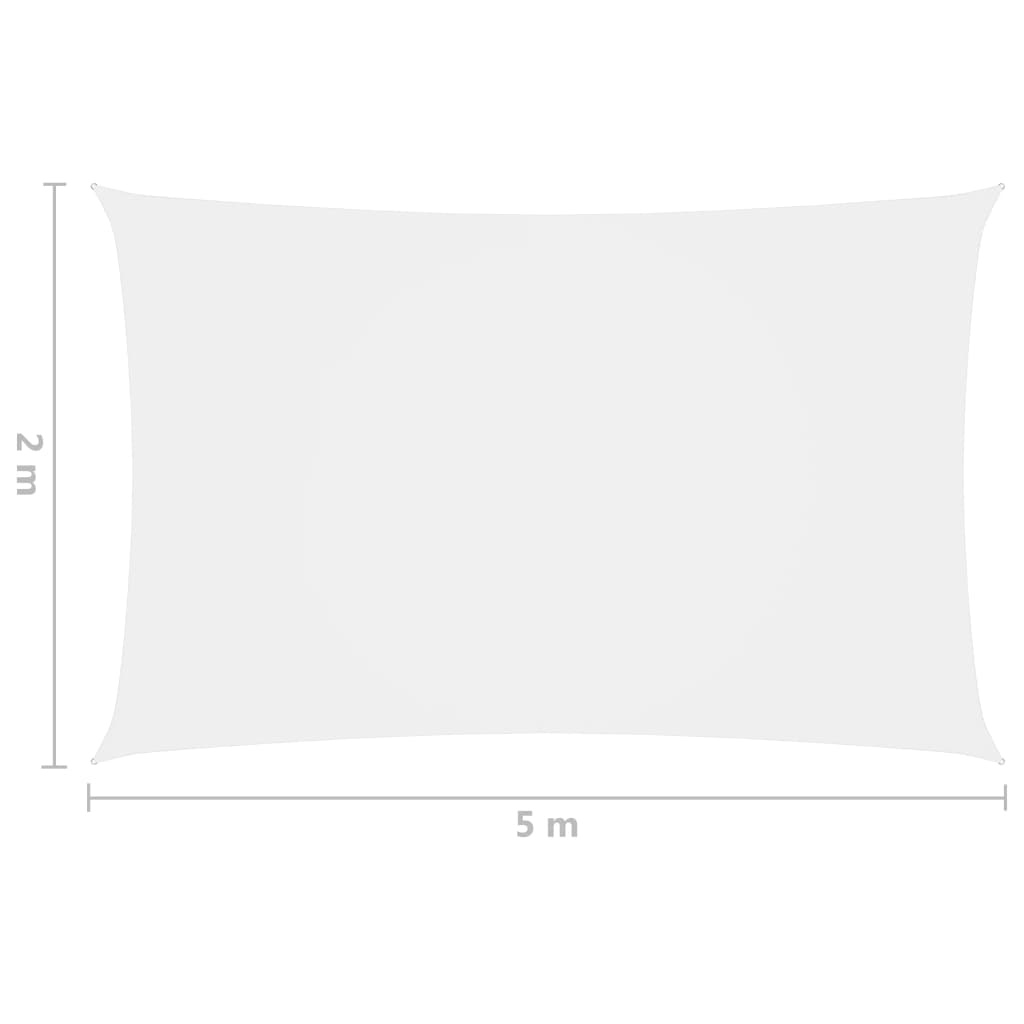 vidaXL solsejl 2x5 m rektangulær oxfordstof hvid