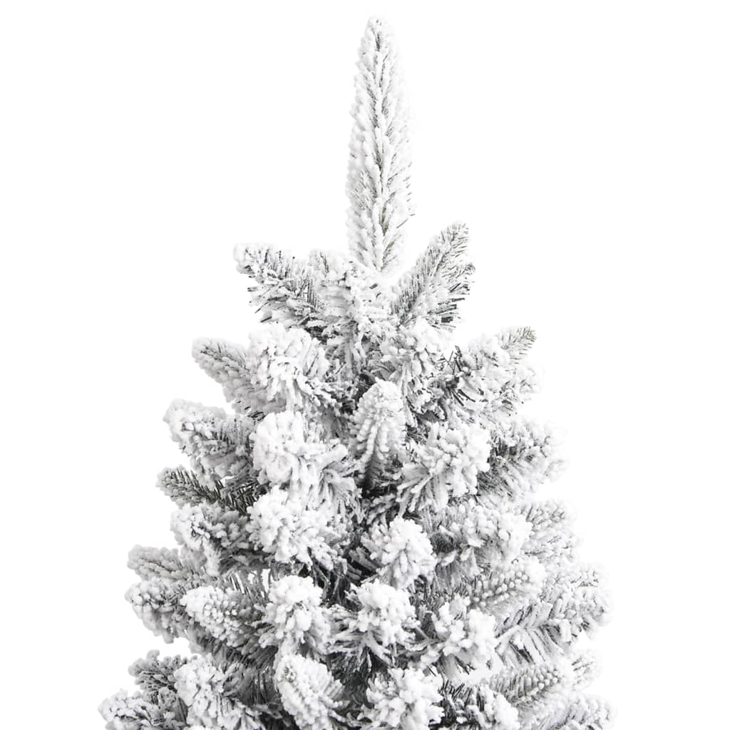 vidaXL kunstigt juletræ med sne 210 cm PVC og PE