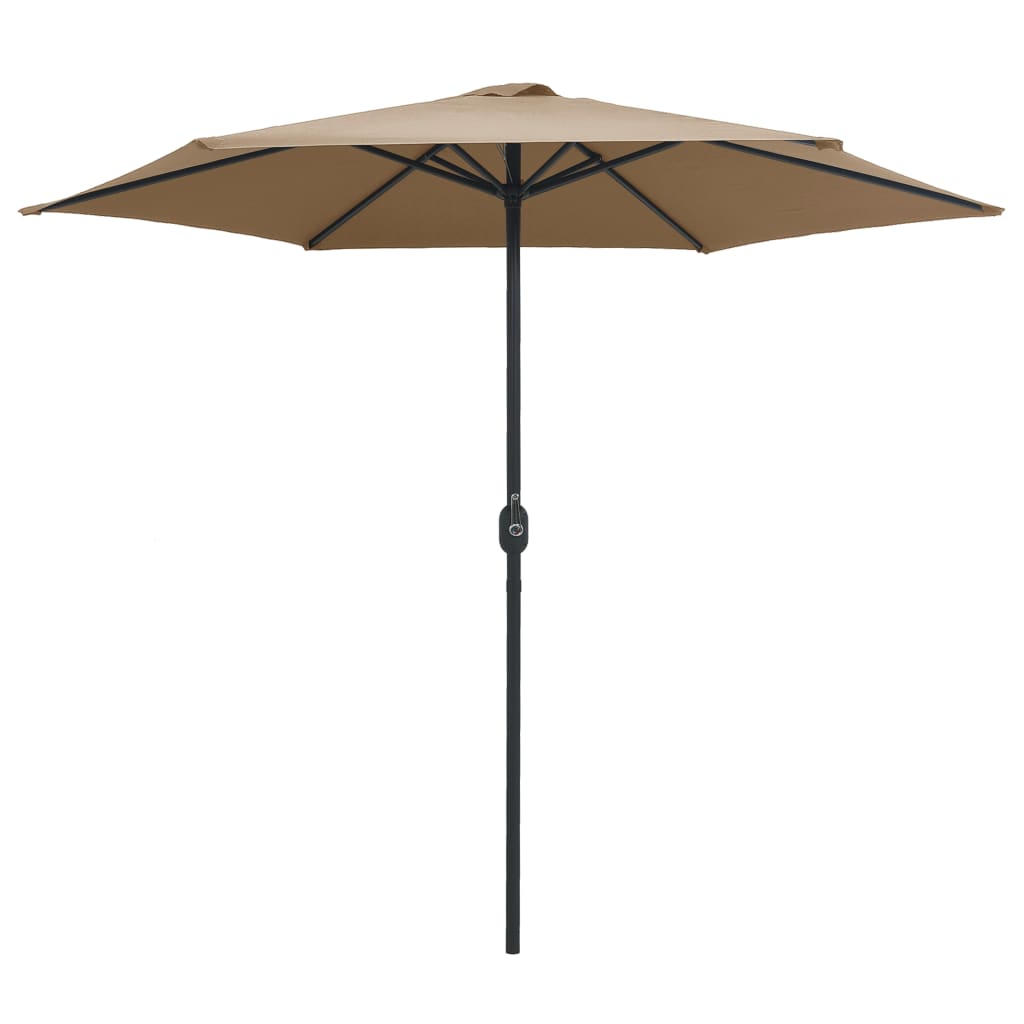 vidaXL udendørs parasol med aluminiumsstang 270x246 cm gråbrun
