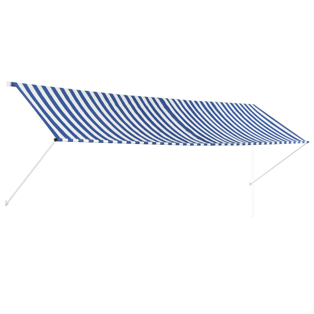 vidaXL foldemarkise 400 x 150 cm blå og hvid