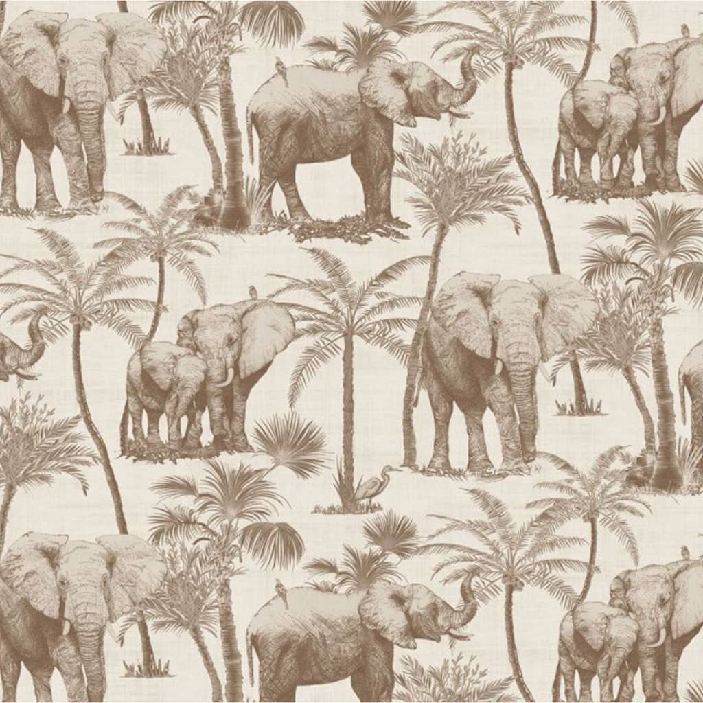 DUTCH WALLCOVERINGS tapet Elephant Groove beige