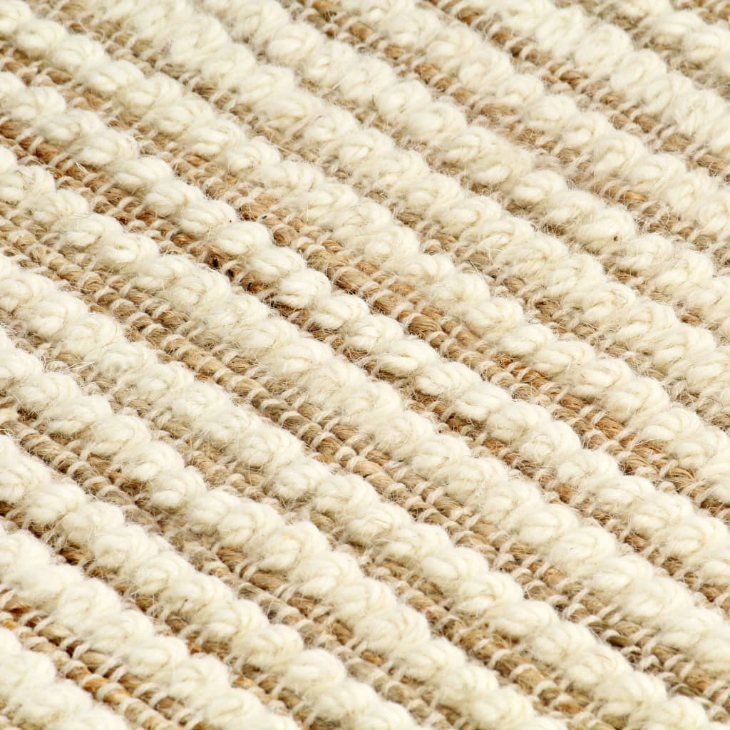 vidaXL gulvtæppe 160 x 230 cm hamp og uld naturfarvet/hvid
