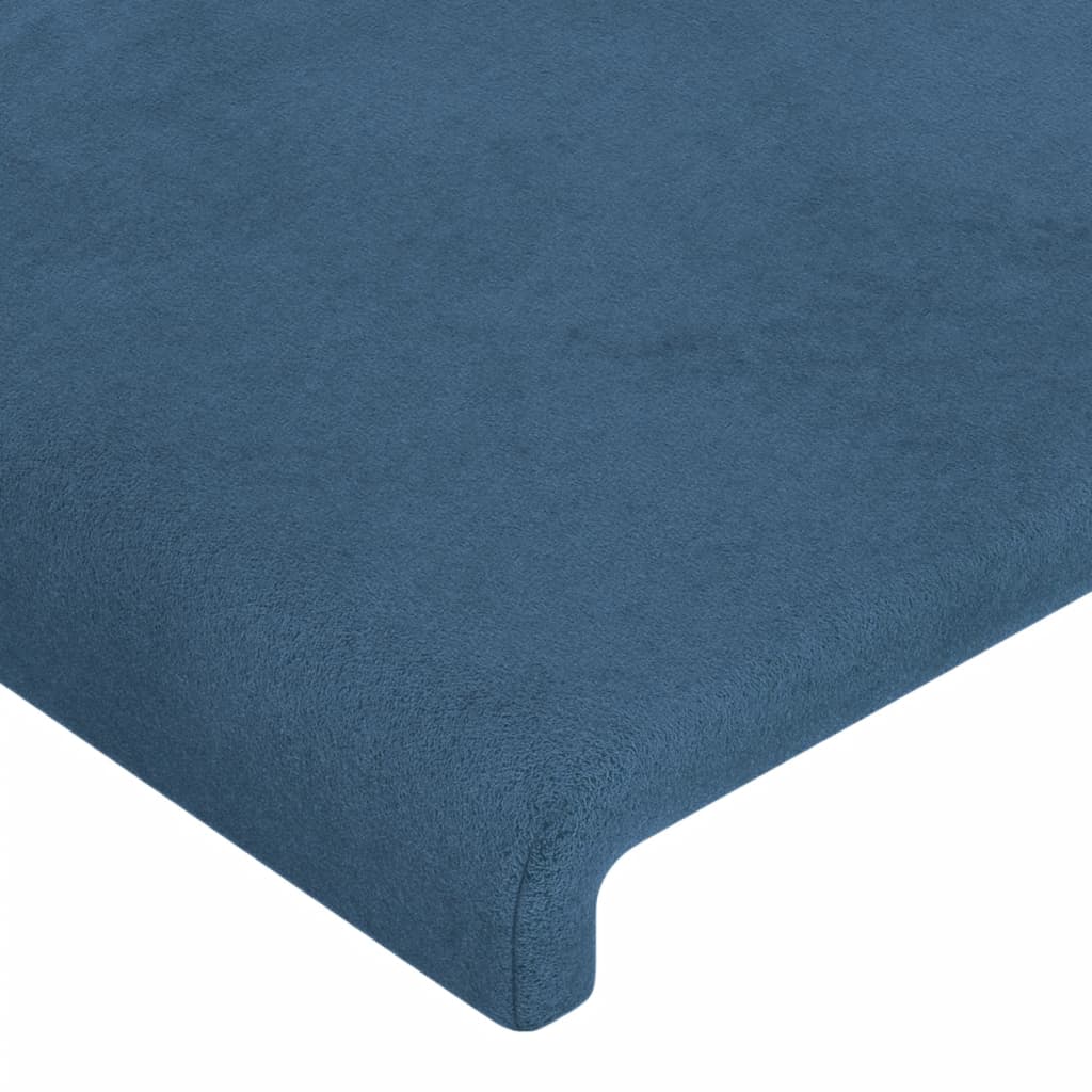 vidaXL sengeramme med sengegavl 90x190 cm fløjl mørkeblå