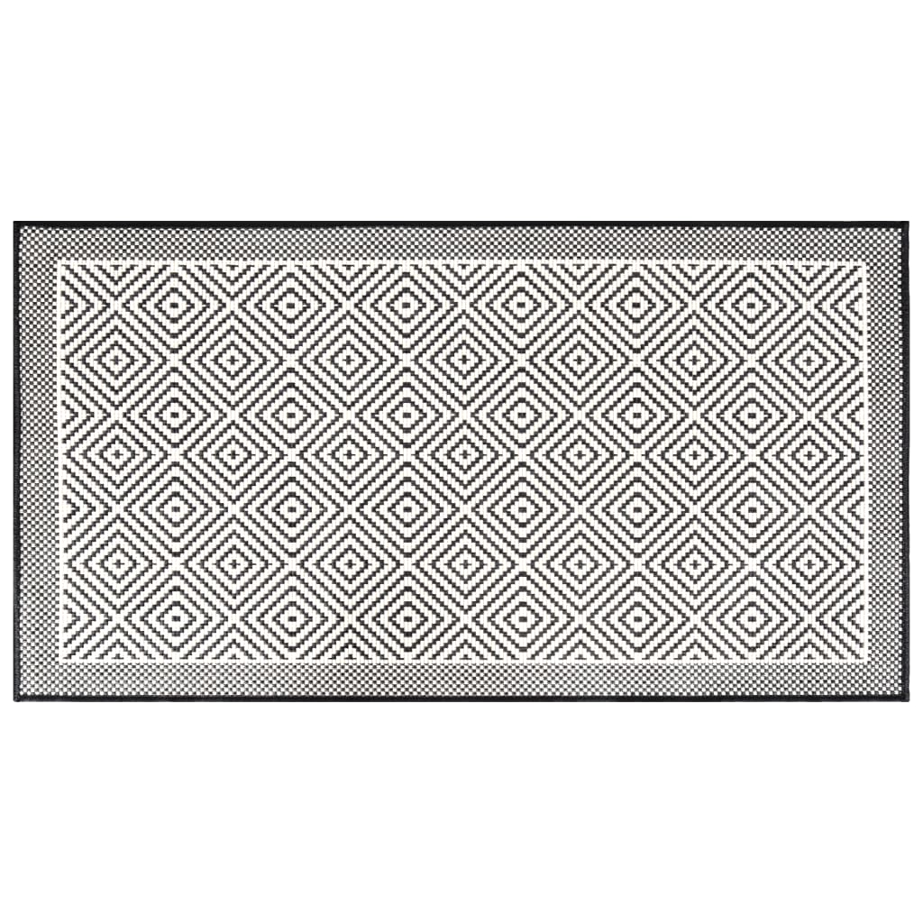 vidaXL udendørs gulvtæppe 80x150 cm vendbart design grå og hvid