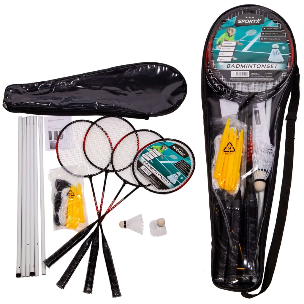 SportX badmintonsæt med net