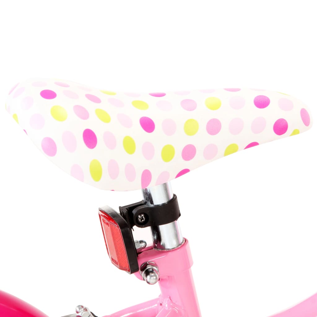 vidaXL børnecykel 12 tommer hvid og pink
