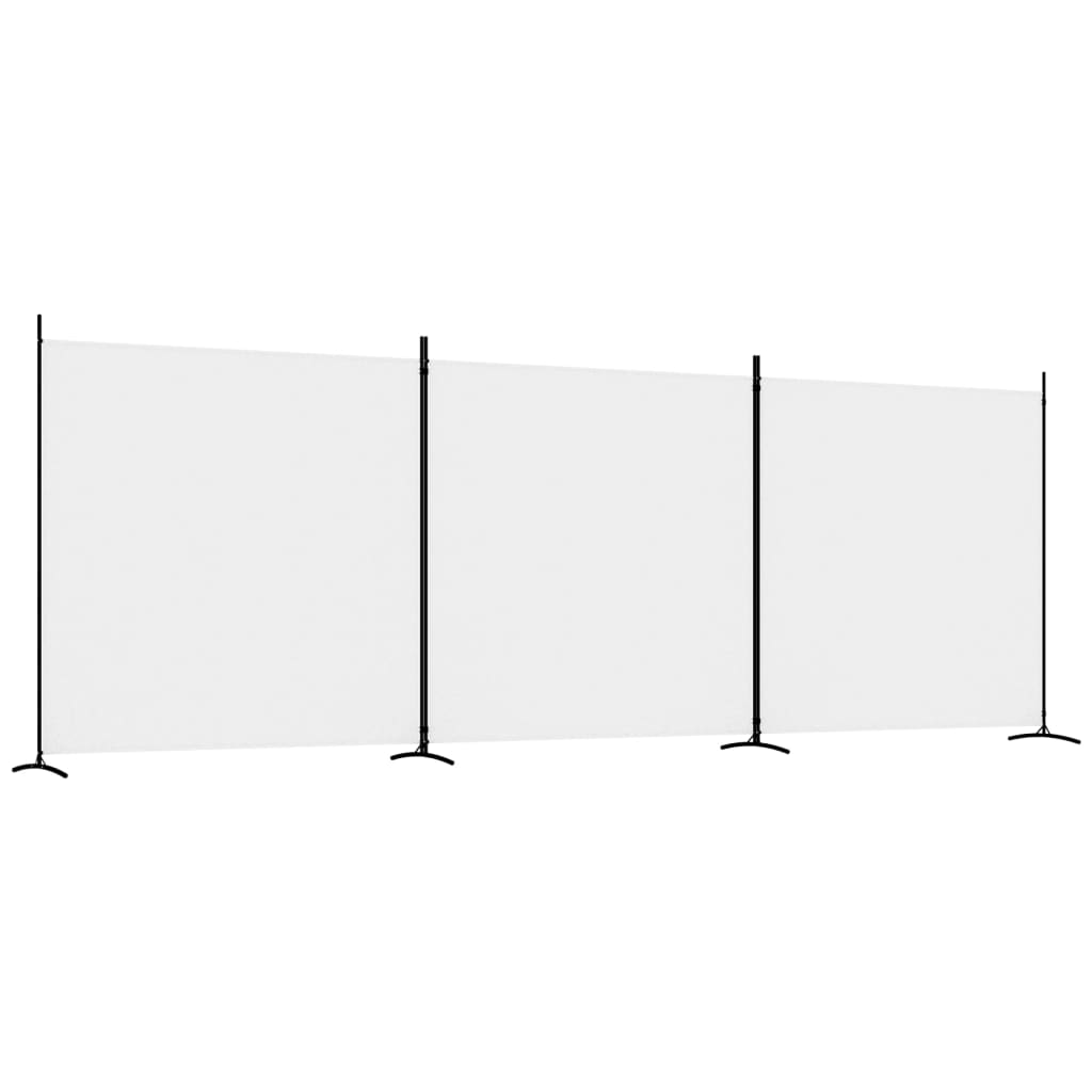 vidaXL 3-panels rumdeler 525x180 cm stof hvid
