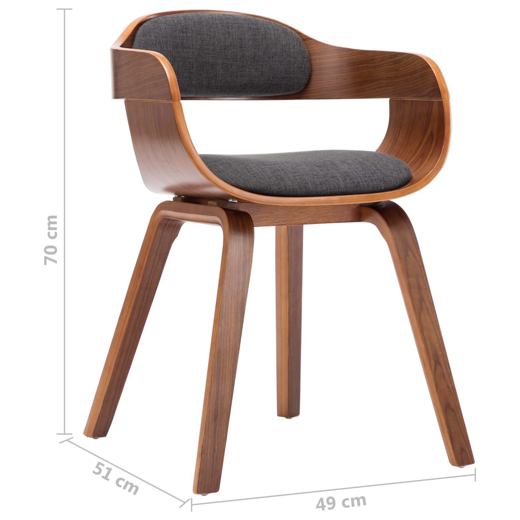 vidaXL spisebordsstole 6 stk. stof og bøjet træ mørkegrå