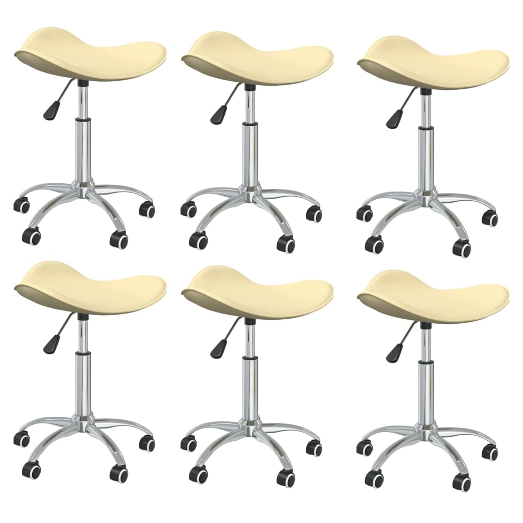 vidaXL drejelige spisebordsstole 6 stk. kunstlæder cremefarvet