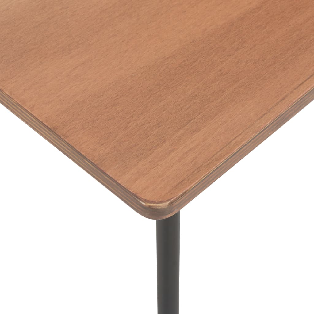 vidaXL spisebord 120x60x73 cm massive krydsfiner og stål brun