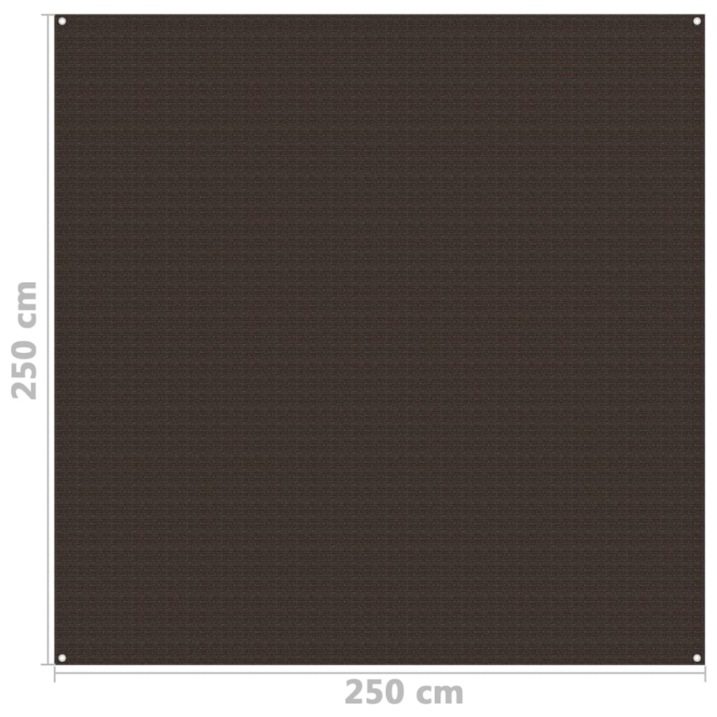 vidaXL telttæppe 250x250 cm brun