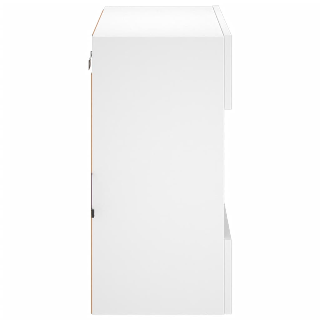 vidaXL væghængt tv-bord med LED-lys 58,5x30x60,5 cm hvid