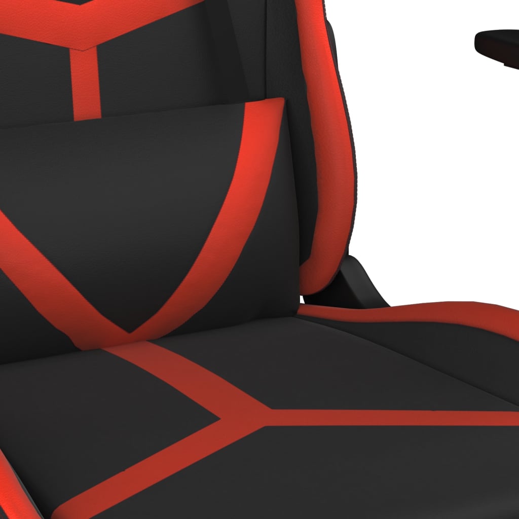 vidaXL gamingstol m. massagefunktion og fodstøtte kunstlæder sort rød