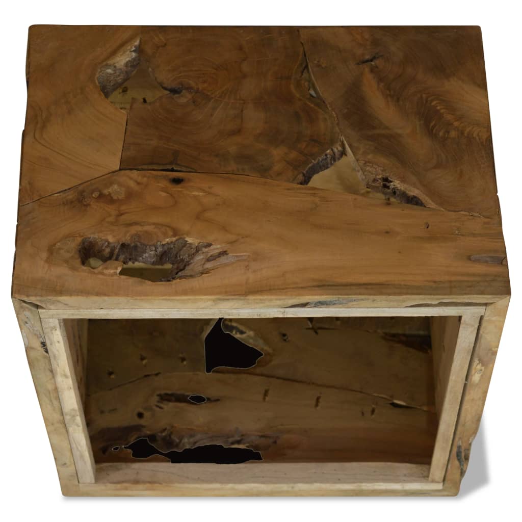 vidaXL sofabord 50 x 50 x 35 cm ægte teaktræ brun
