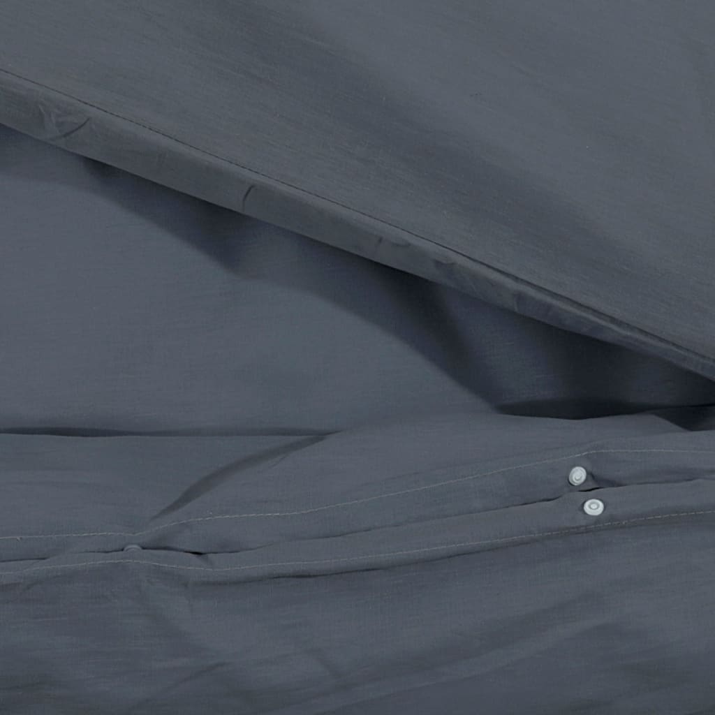 vidaXL sengetøj 140x200 cm let mikrofiberstof antracitgrå