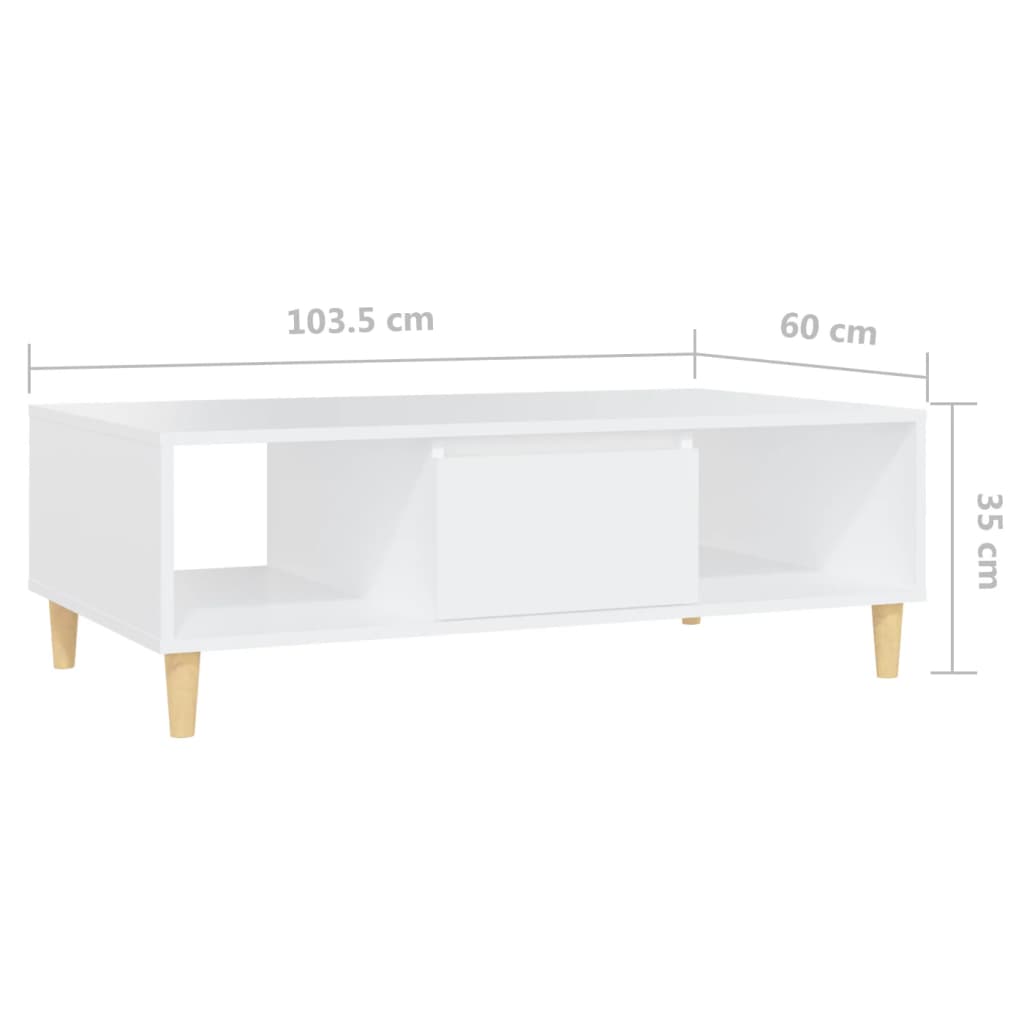 vidaXL sofabord 103,5x60x35 cm spånplade hvid
