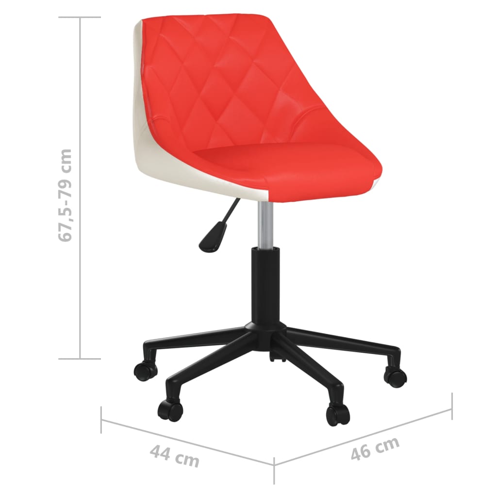 vidaXL drejelige spisebordsstole 2 stk. kunstlæder rød og hvid
