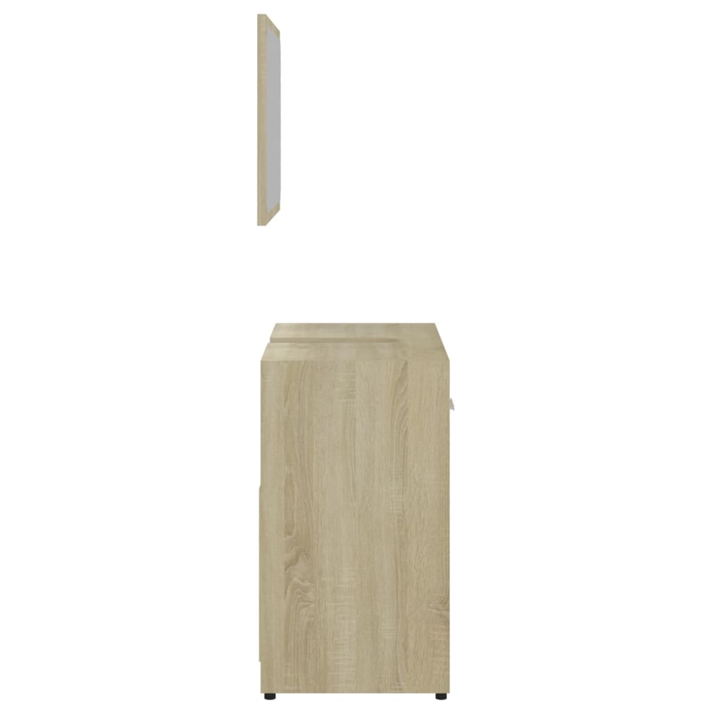 vidaXL møbelsæt til badeværelse konstrueret træ sonoma-eg