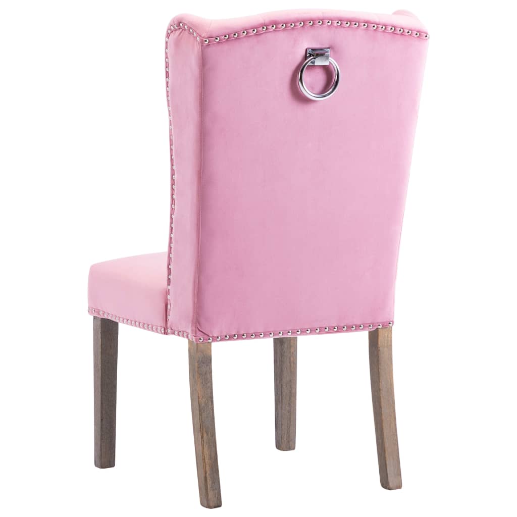 vidaXL spisebordsstole 4 stk. fløjl lyserød