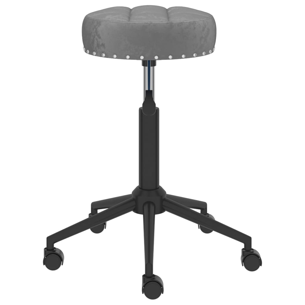 vidaXL arbejdsstol med hjul fløjl mørkegrå