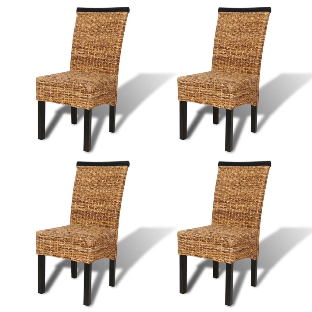 vidaXL spisebordsstole 4 stk. abacá og solidt mangotræ
