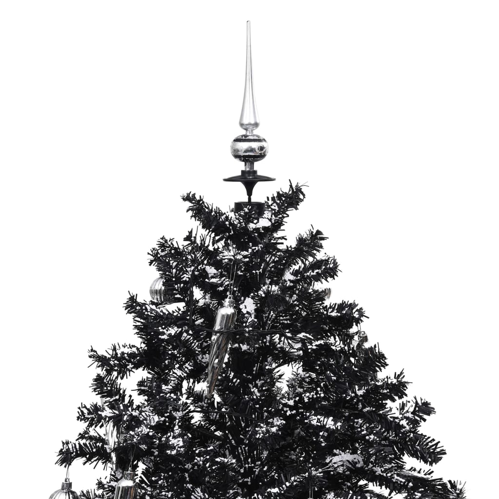 vidaXL juletræ med snefald paraplyfod 140 cm PVC sort