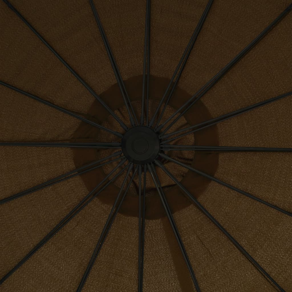 vidaXL hængende parasol 3 m aluminiumsstang gråbrun