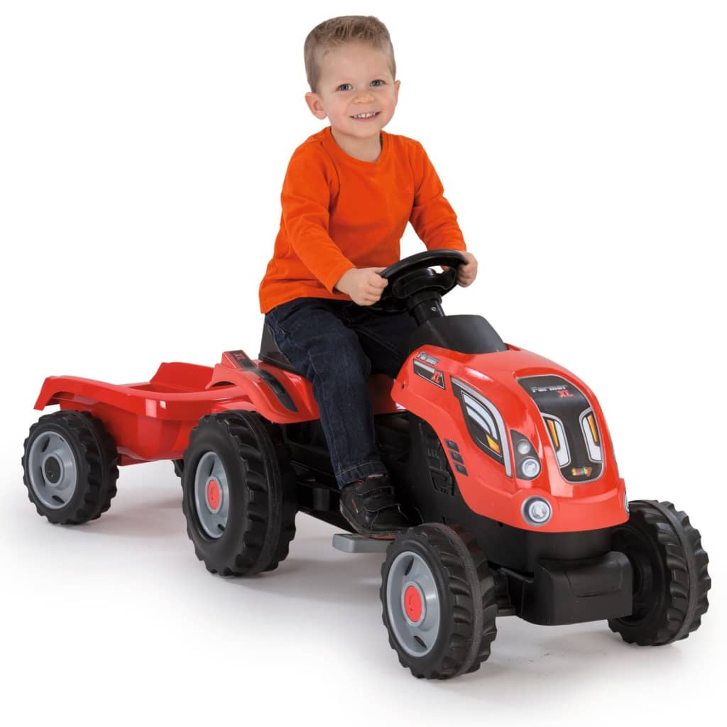 Smoby traktor med trailer til børn Farmer XL rød