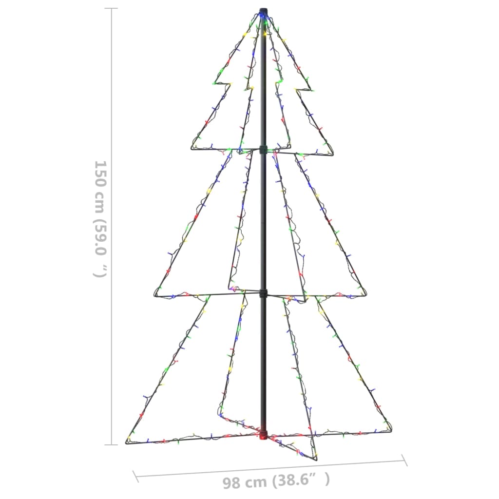 vidaXL lysende juletræ 98x150 cm 200 LED'er indendørs/udendørs