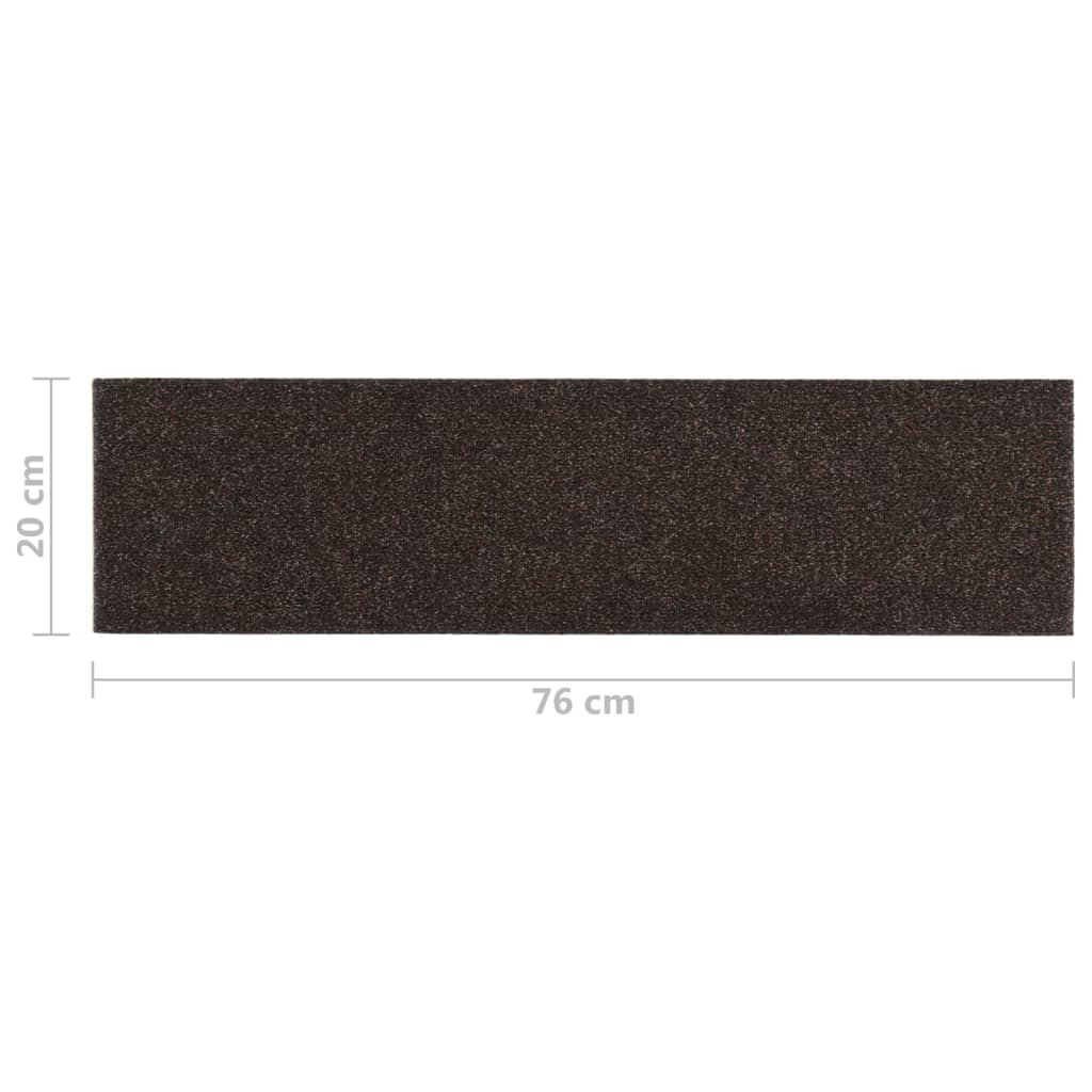 vidaXL selvklæbende trappemåtter 15 stk. 76x20 cm mørkebrun
