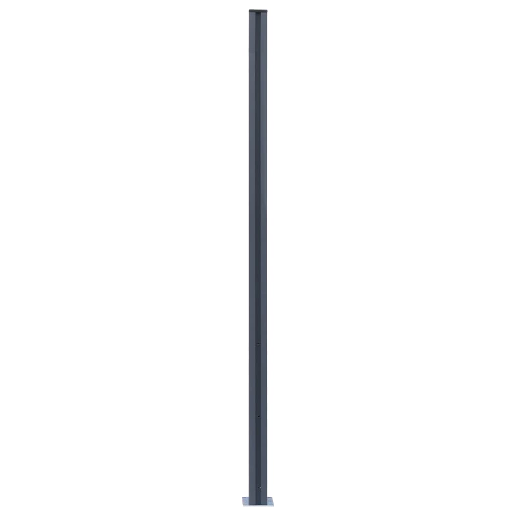 vidaXL hegnspæle 2 stk. 185 cm aluminium mørkegrå
