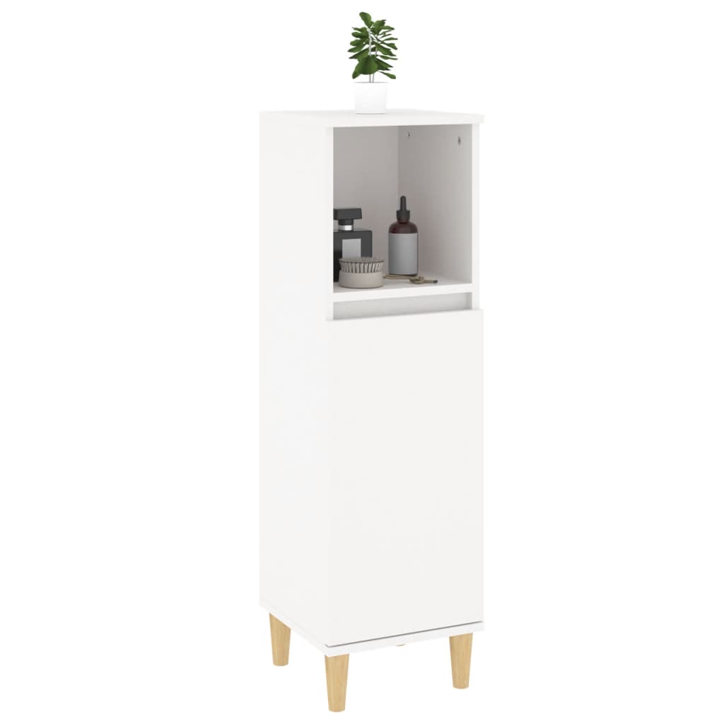 vidaXL badeværelsesskab 30x30x100 cm konstrueret træ hvid