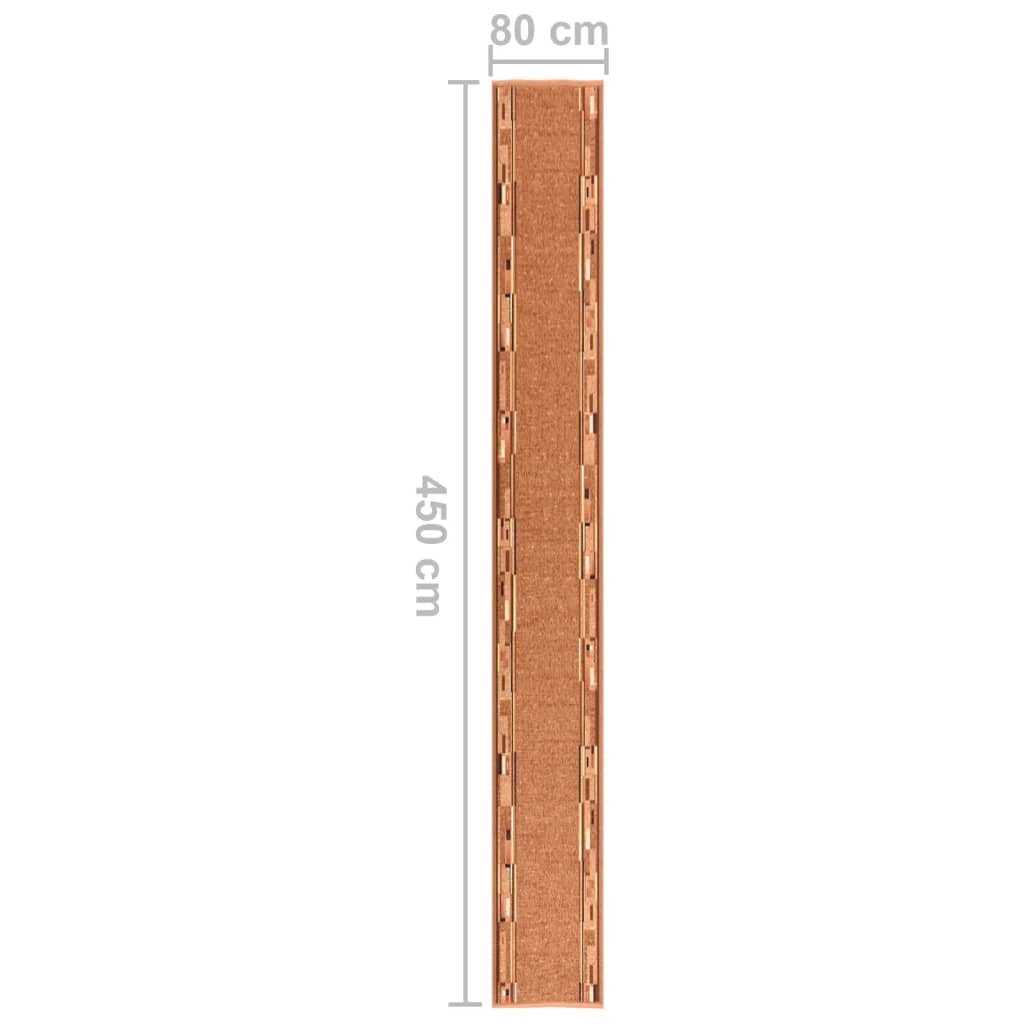 vidaXL tæppeløber 80x450 cm skridsikker bagside brun