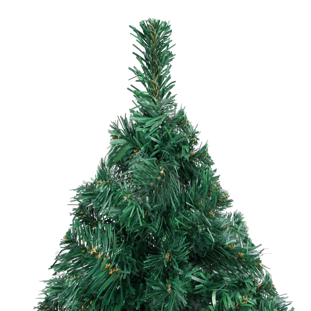 vidaXL kunstigt juletræ med tykke grene og lys 180 cm grøn