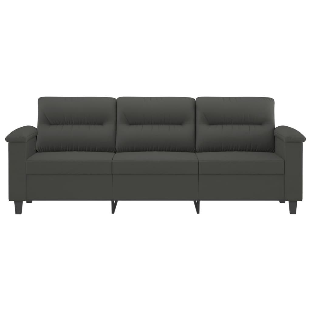 vidaXL 3-personers sofa 180 cm mikrofiberstof mørkegrå