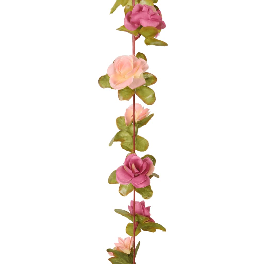 vidaXL kunstige blomsterguirlander 6 stk. 250 cm rosenrød