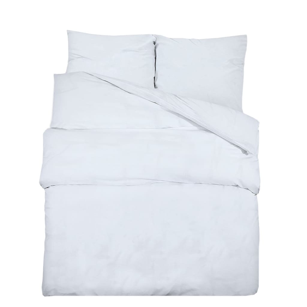 vidaXL sengetøj 140x200 cm bomuld hvid