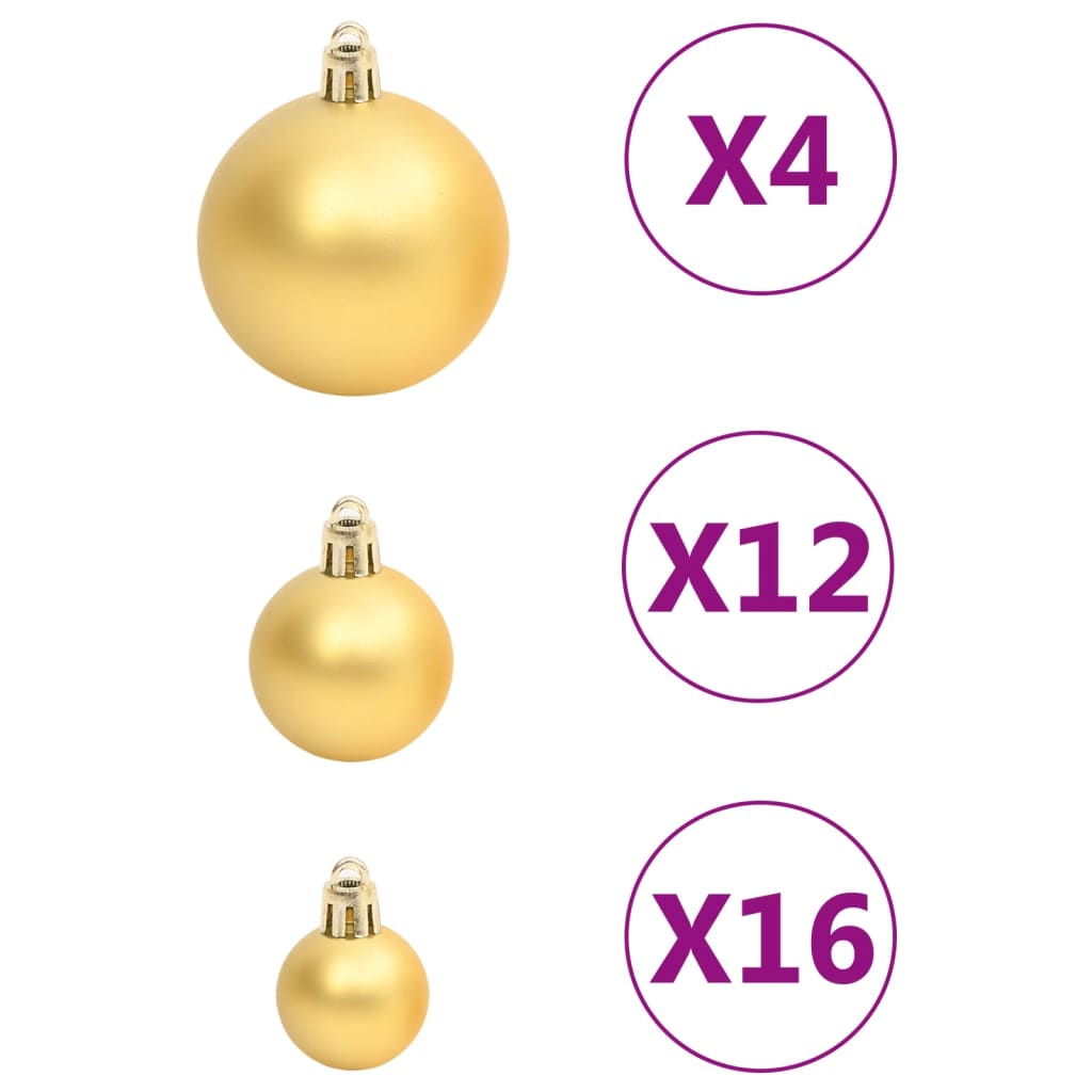vidaXL julekuglesæt 111 dele polystyren guldfarvet