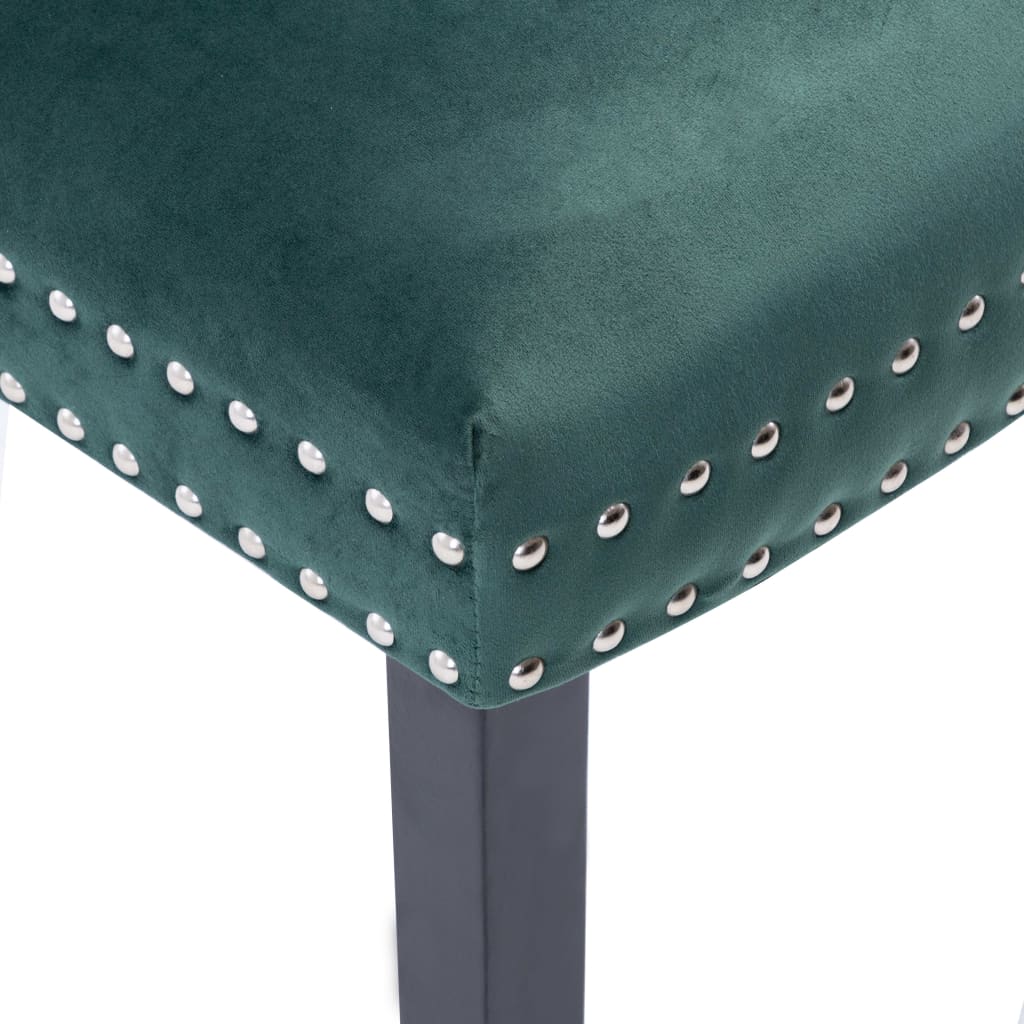 vidaXL spisebordsstole 4 stk. fløjl mørkegrøn