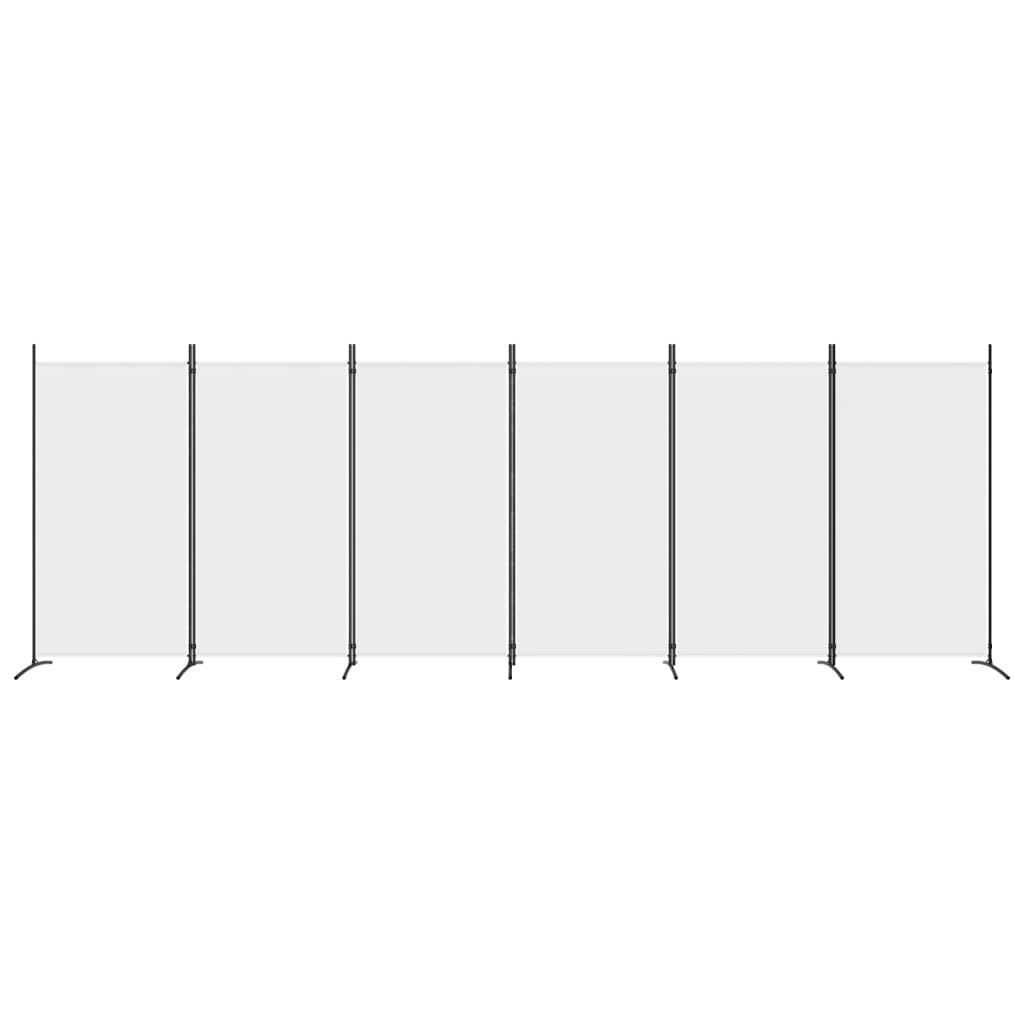 vidaXL 6-panels rumdeler 520x180 cm stof hvid
