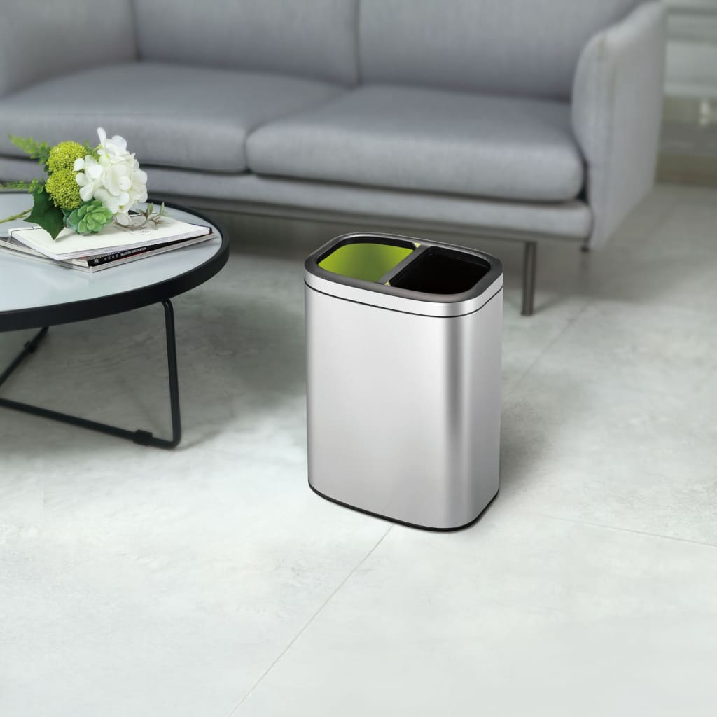 EKO affaldsspand OLI-Cube 2x10 l mat sølvfarvet