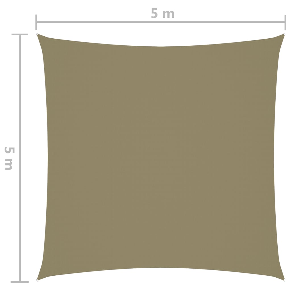 vidaXL solsejl 5x5 m firkantet oxfordstof beige