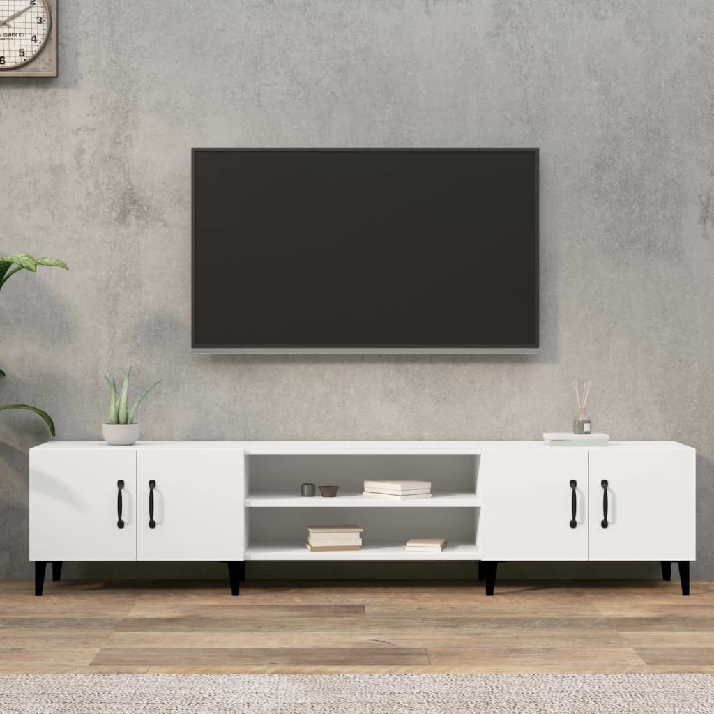 vidaXL tv-bord 180x31,5x40 cm konstrueret træ hvid