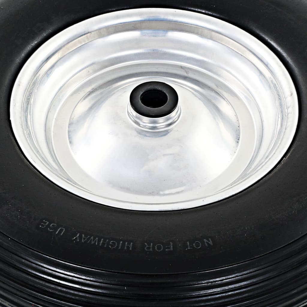 vidaXL trillebørshjul med aksel massivt PU 4.00-8 390 mm