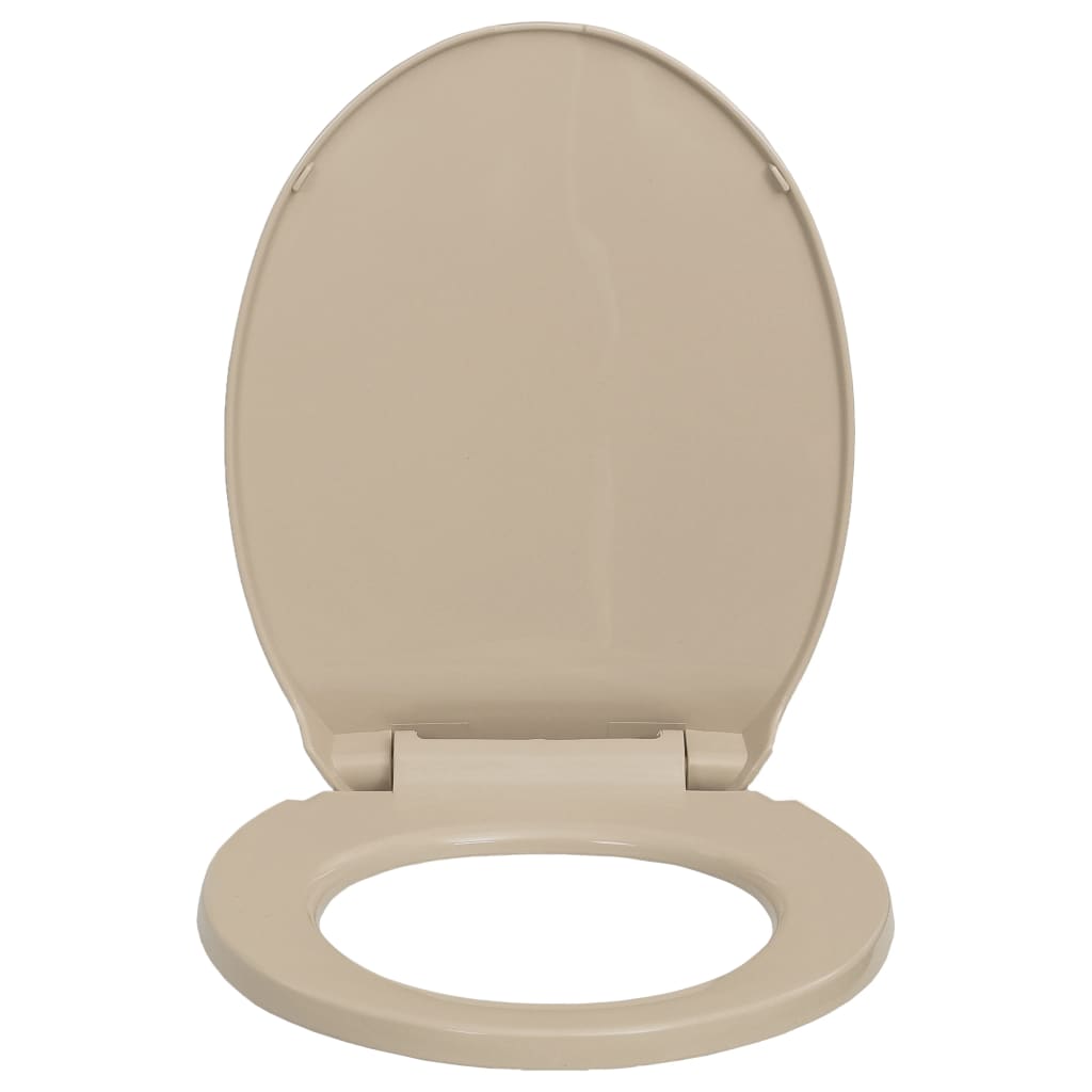 vidaXL soft close toiletsæde oval beige