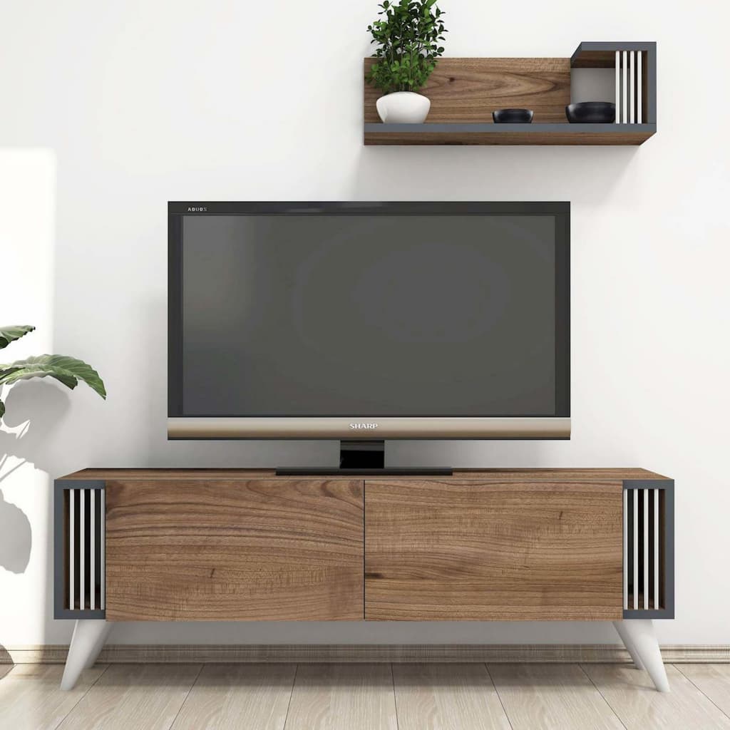 Homemania tv-bord Nicol 120x31x42 cm valnødfarvet