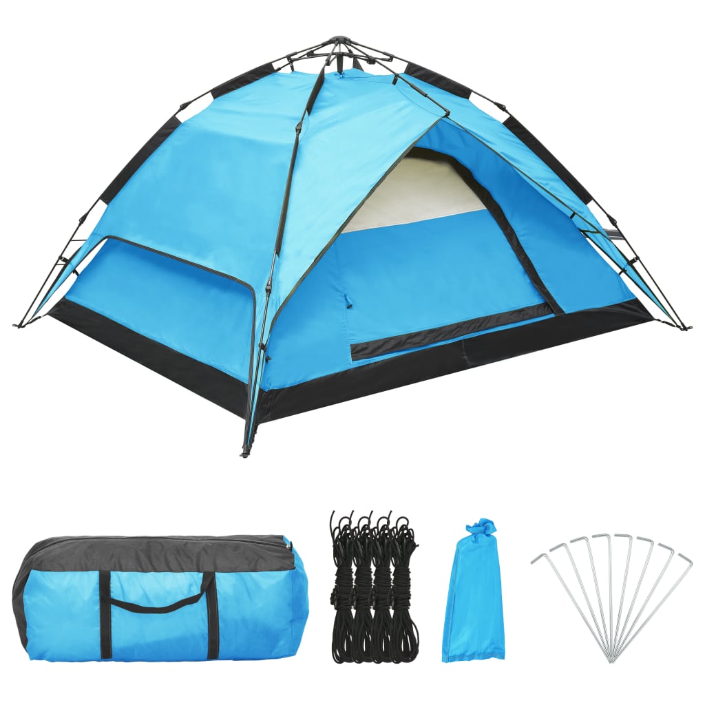 vidaXL pop-up campingtelt 2-3 personer 240x210x140 cm blå