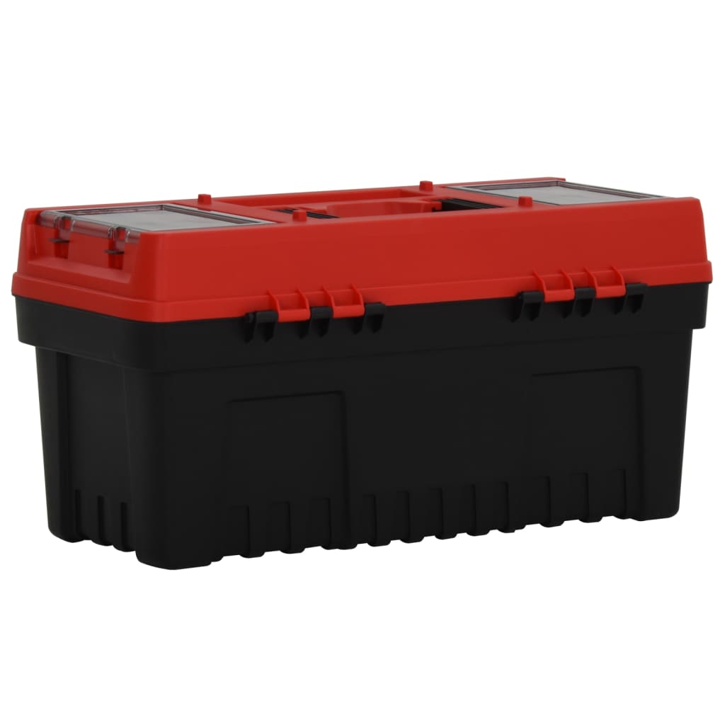vidaXL værktøjskasser 2 stk. polypropylen sort og rød