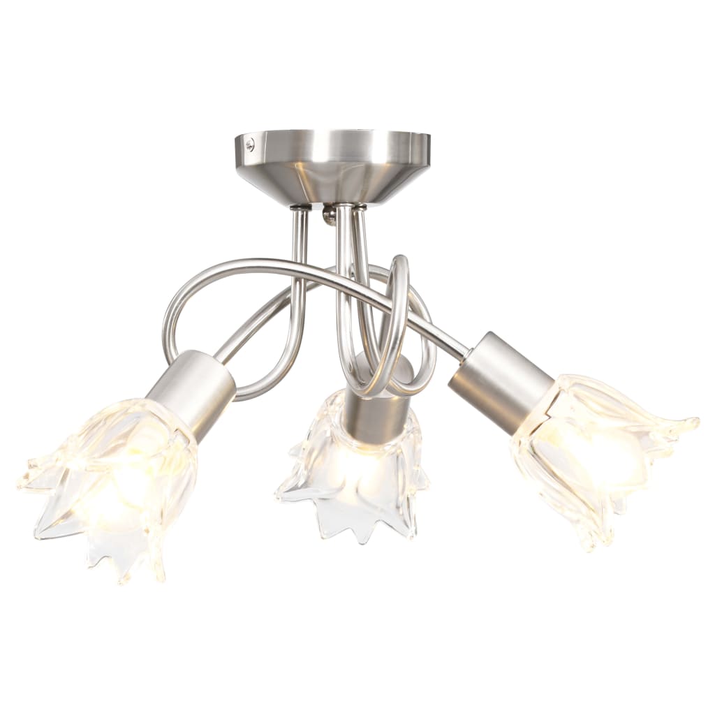 vidaXL loftlampe transparente glasskærme til 3 E14-pærer tulipanform