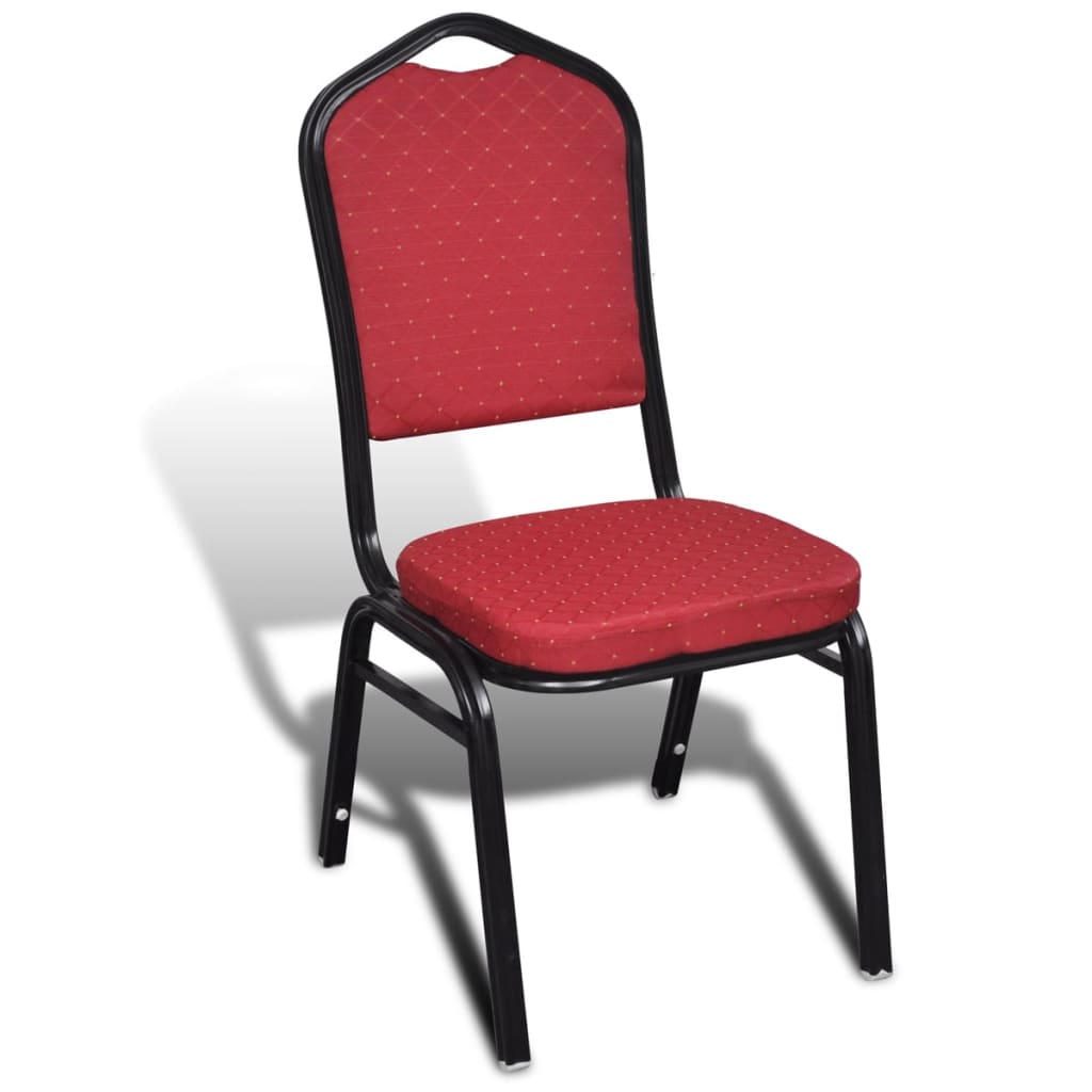 vidaXL spisebordsstole 10 stk. stof rød